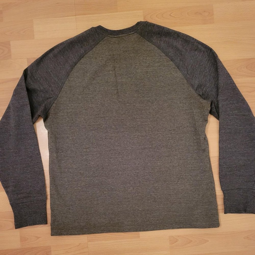 L.L. Bean Men's Cotton Crewneck, Slightly Fitted Long Sleeve, Two-Tone Green - Picture 5 of 5